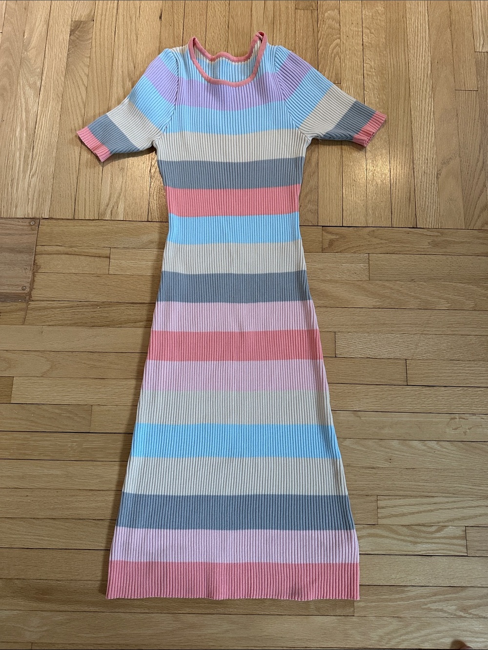 5 for $25 // ribbed creamsicle bodycon dress medium